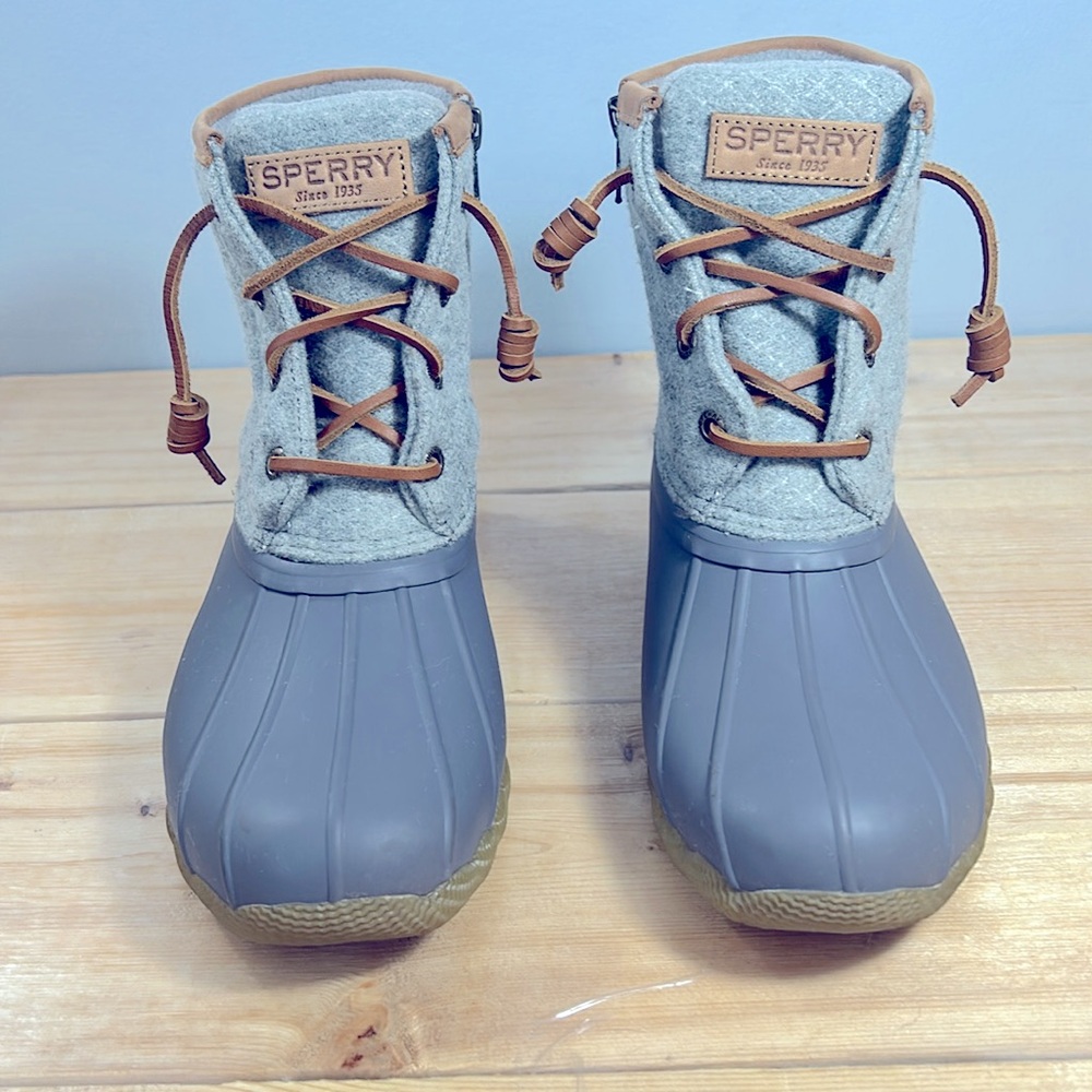 Sperry Gray Saltwater Wool Duck Boots Women’s 5.5 - Picture 2 of 14